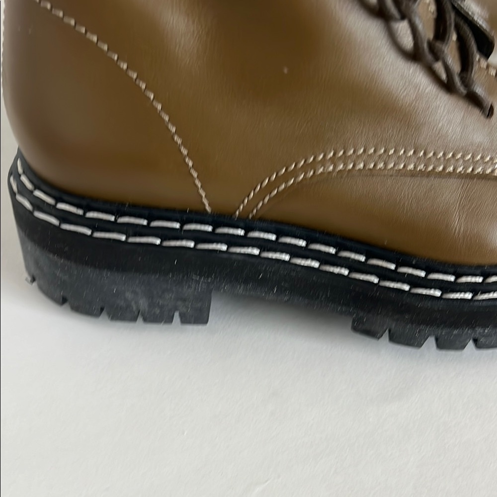 Proenza Schouler Brown Green Combat Boots with Chunky Sole size 9/39 - Picture 9 of 11